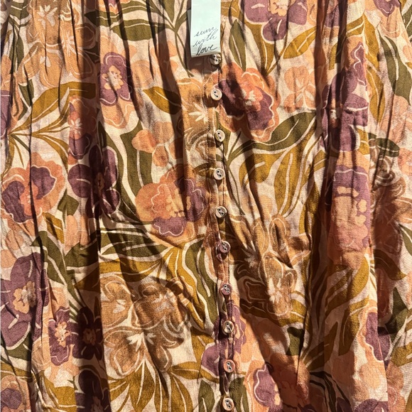 NWT Lovestitch Floral Button-Up 3/4 inch Sleeve Blouse Size Large - Picture 6 of 8